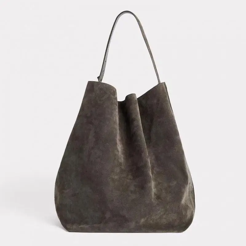 European and American retro suede frosted shoulder bag new commuting simple multifunctional large capacity portable shoulder bag